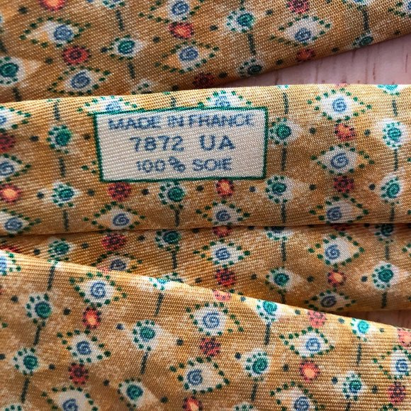 Hermes Paris Silk Tie Yellow